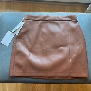 BRAND NEW size 2 brown leather Artizia skirt